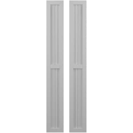 Americraft 2-Board Exterior Wood 2 Equal Panel Framed Board-n-Batten Shutters, ARW101BF207X77PRH